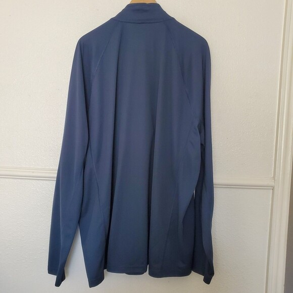L.L.Bean Shirt Polyester 1/4 Quarter Zip Pullover Long Sleeve Men 3XL Blue Valin - Picture 8 of 14